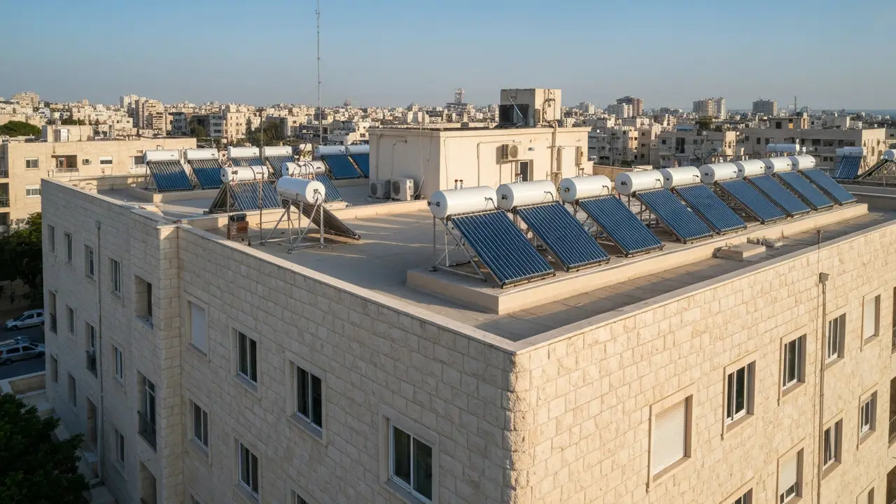 דוד שמש בבניין משותף ורב קומות