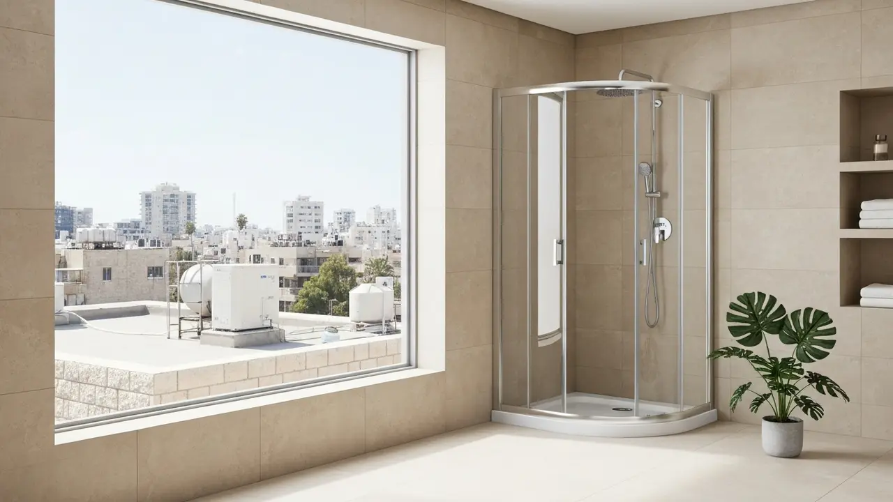 מקלחון פינתי עגול – מחיר, מידות ועיצוב