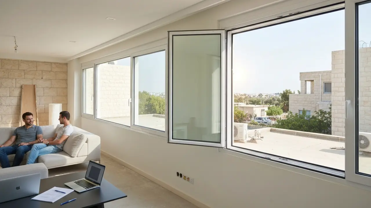 מחיר חלון אלומיניום קומפלט