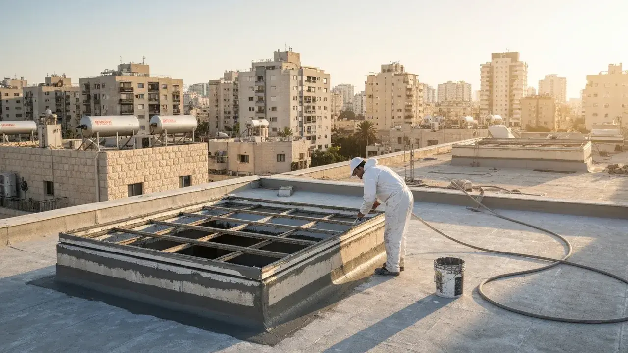 חומר איטום גג: המדריך המלא — מחירים, שלבים וטיפים