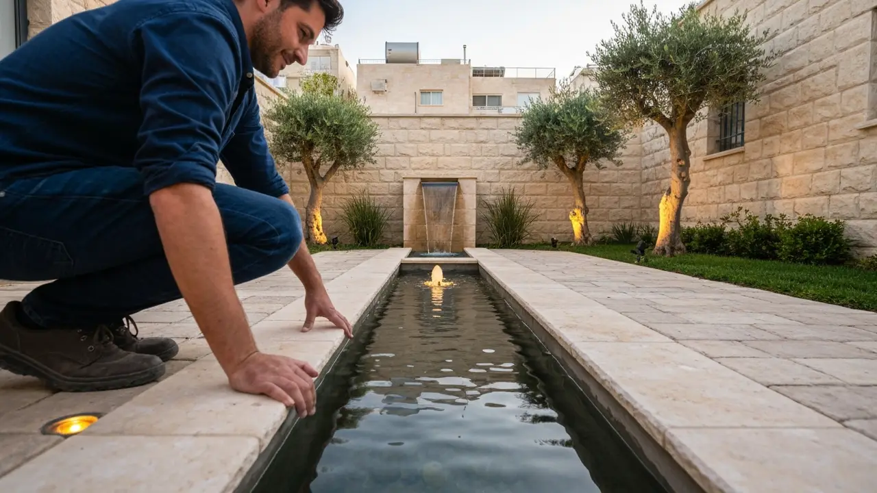 כמה עולה עיצוב גינה יוקרתי עם מים ותאורה? - גנן