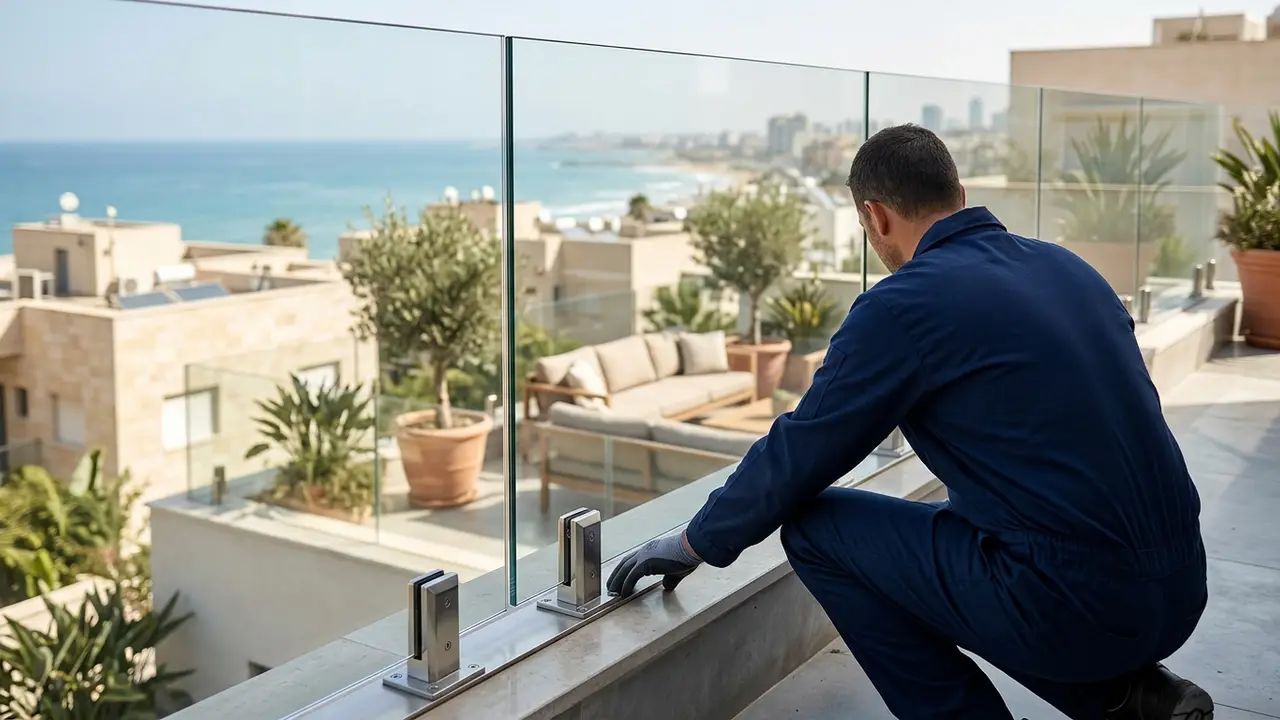 מעקה זכוכית חתך — שלוש שיטות הרכבה ואיך בוחרים? - זגג