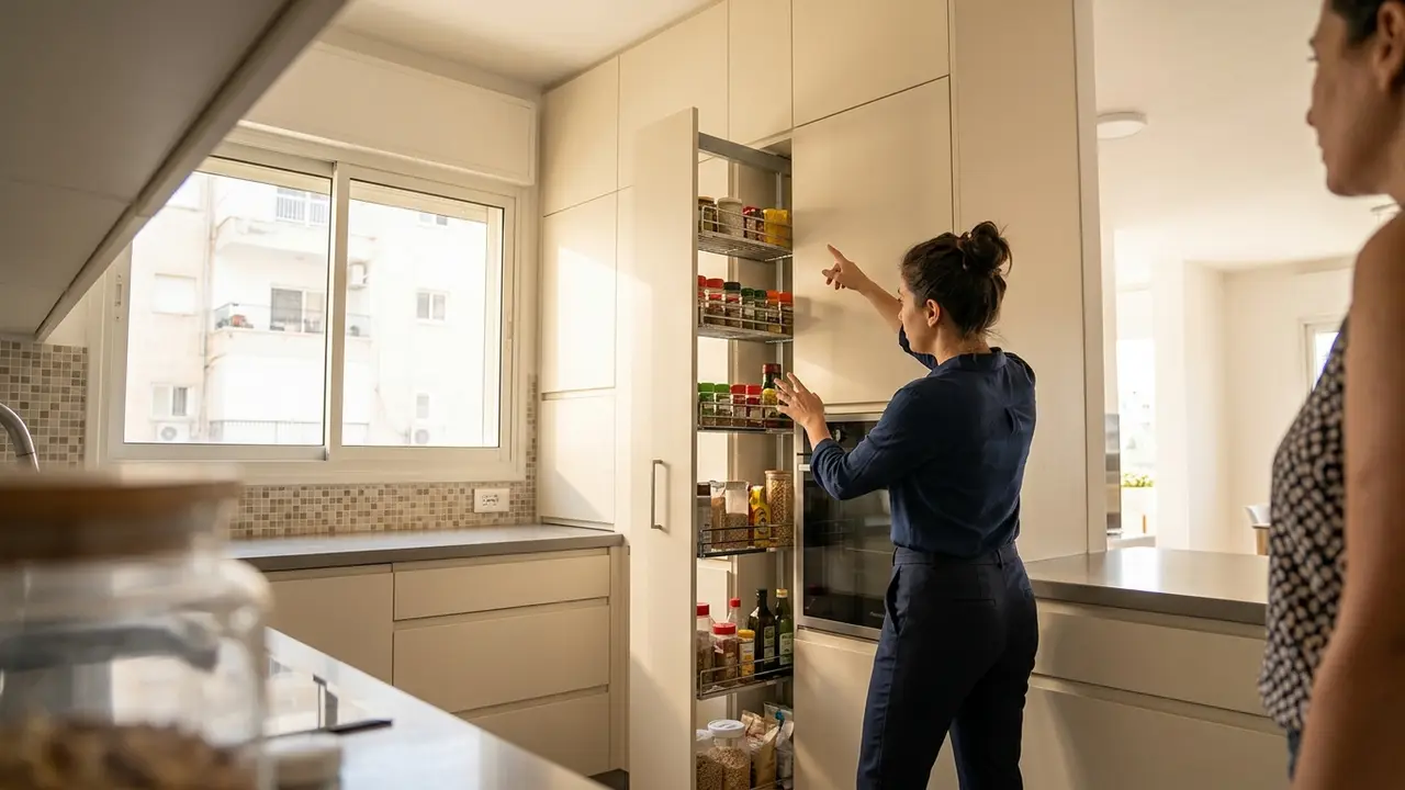איך מתכננים מטבח קטן מודרני בגוון שמנת בלי לאבד מקום אחסון? - חברת מטבחים