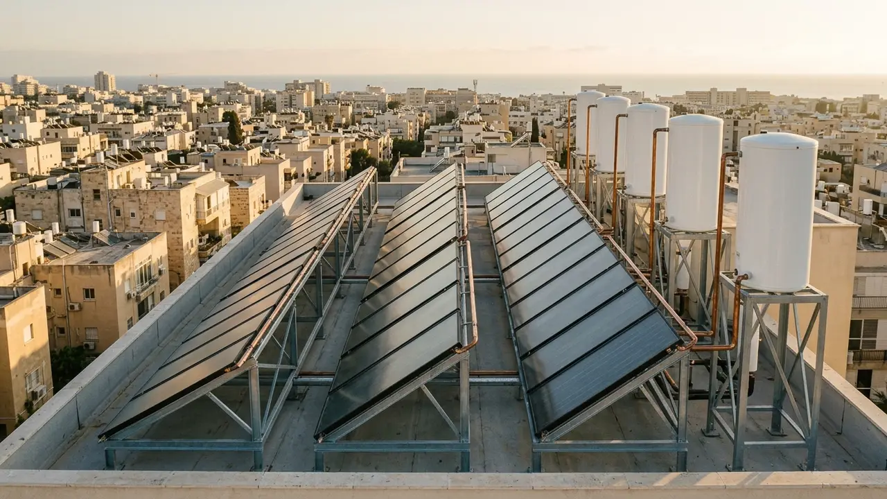 מערכת חימום מים סולארית מרכזית — מחירים אמיתיים 2026 והשוואת הצעו