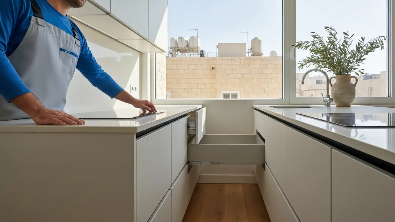איך בונים תוכנית מטבח בשני קווים מקבילים ואילו מידות נדרשות? - נגר למטבחים