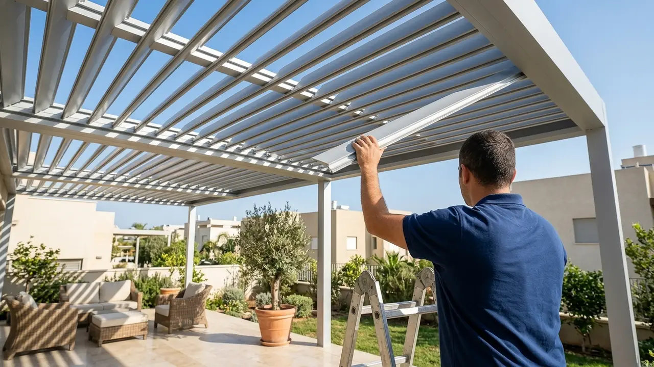 פרגולה אלומיניום מתכווננת מול פרגולה אלומיניום קבועה — מה עדיף? - נגר