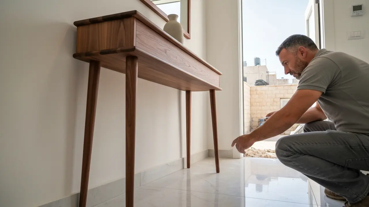 קונסולה טרוורטין וקונסולה אגוז – מגמות עיצוב 2026 - נגר