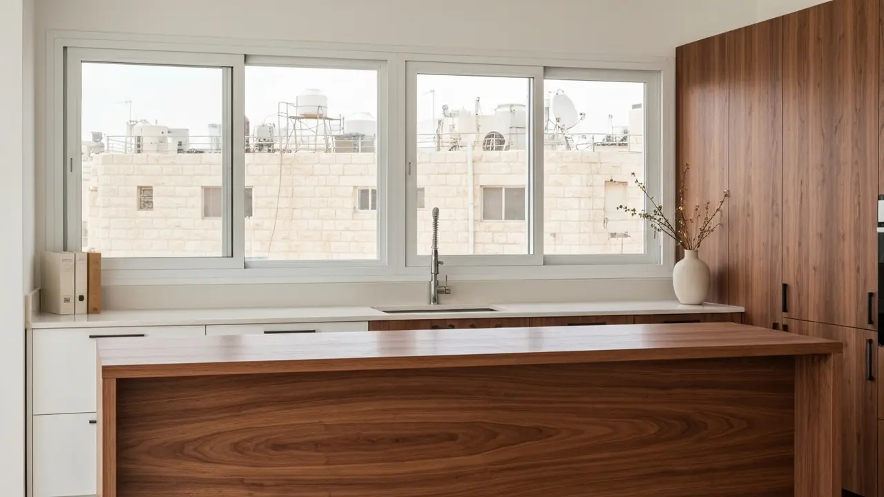 איך משלבים פורניר אגוז אמריקאי פרח בסגנון המטבח שלכם? - נגר למטבחים