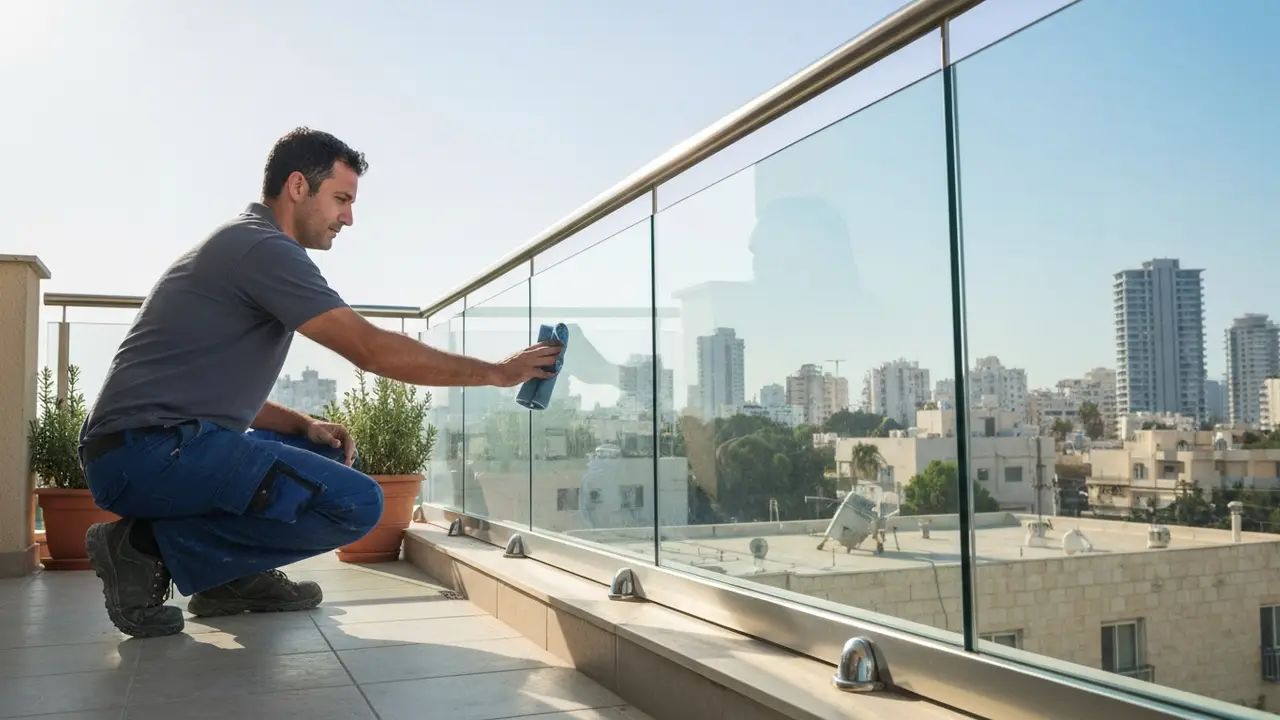 איך לנקות מעקה זכוכית למרפסת בלי לפגוע בו? - קבלן אלומיניום