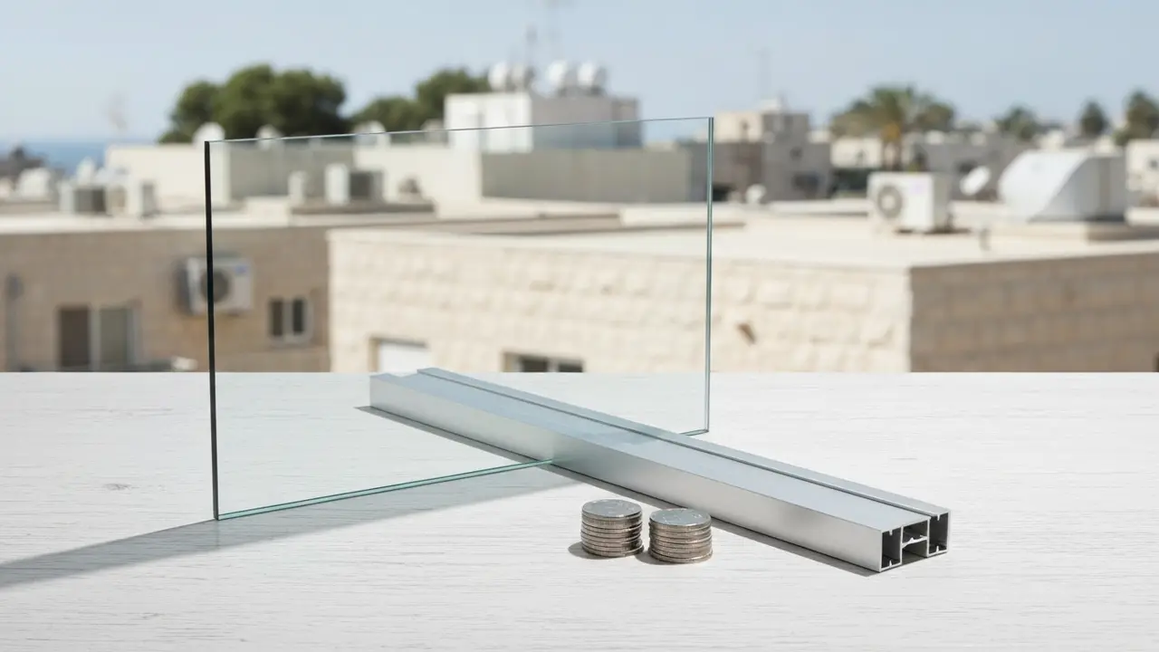 מעקה זכוכית למדרגות פנים: מחיר לפי סוג ומנגנון - קבלן אלומיניום