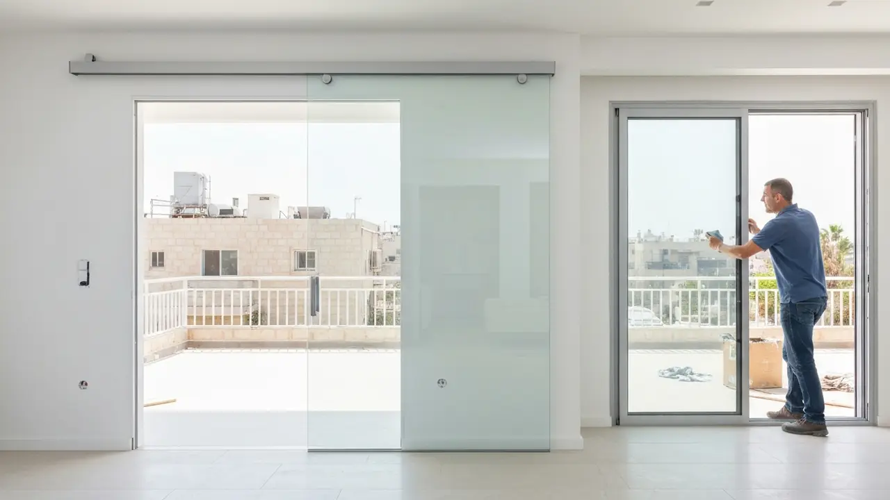 מתי אפשר להתקין דלת הזזה ללא משקוף לבד ומתי חובה קבלן אלומיניום? - קבלן אלומיניום