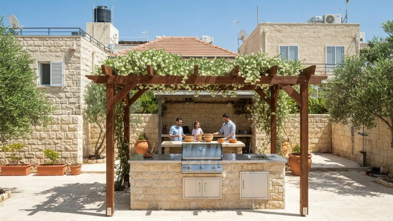 מטבח חוץ בניה עצמית: המדריך המלא — מחירים, שלבים וטיפים