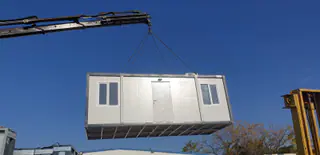 מבנה יביל / מודולרי, חזית חיצונית והובלה והצבה – מעבודות מעלות מבנים ניידים, מבנים יבילים (2)