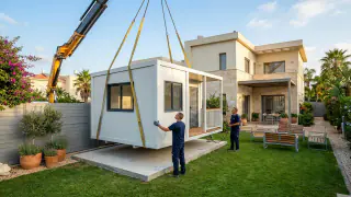 איור למאמר: איך מציבים מבנה נייד בחצר הבית?