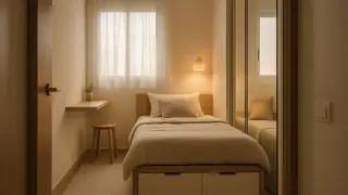 איור למאמר: עיצוב חדר שינה קטן