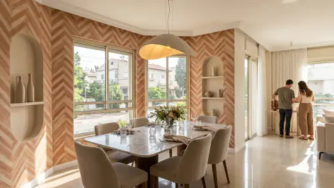 איור למאמר: עיצוב קירות פינת אוכל