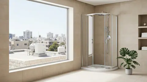 מקלחון פינתי עגול – מחיר, מידות ועיצוב איור למאמר: מקלחון פינתי עגול