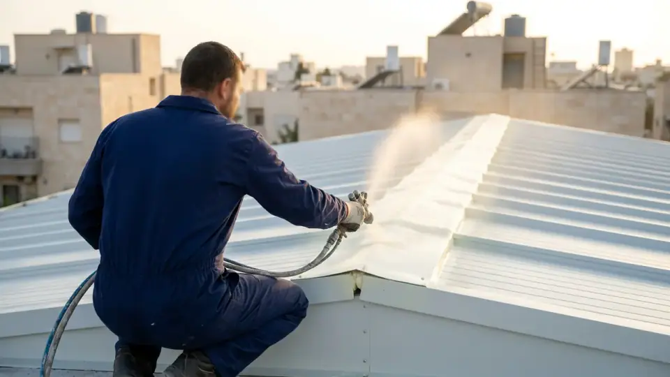 איטום גגות בהתזה ופוליאוריטן מול סיקה — מתי כדאי לשלם יותר קבלן איטום