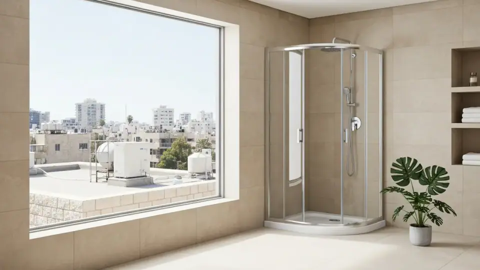 מקלחון פינתי עגול – מחיר, מידות ועיצוב