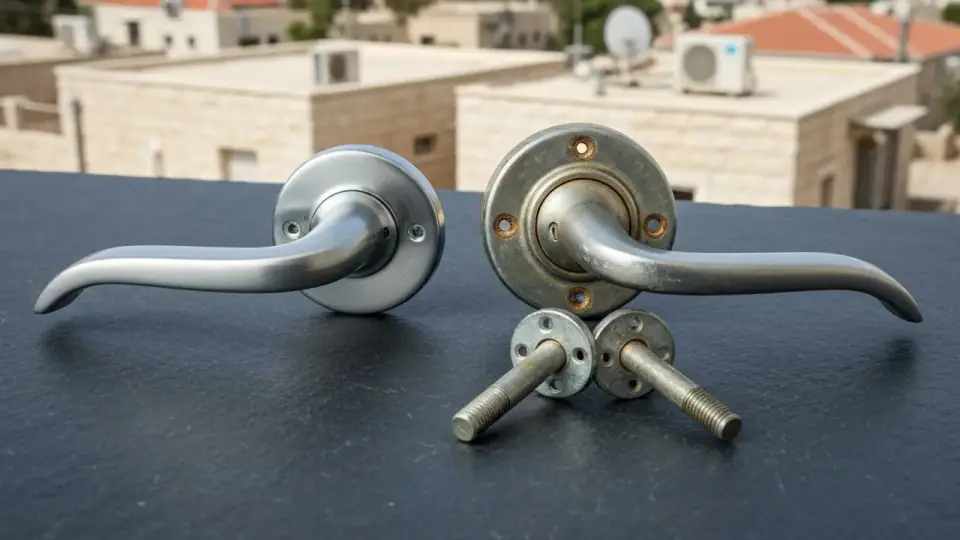 איך מזהים ידית לדלת רב בריח ישנה שדורשת טיפול?