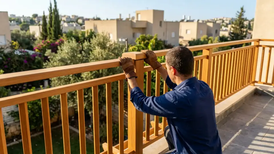 מעקה מסגרות מאחז יד עץ: השילוב שמשנה את המחיר נגר