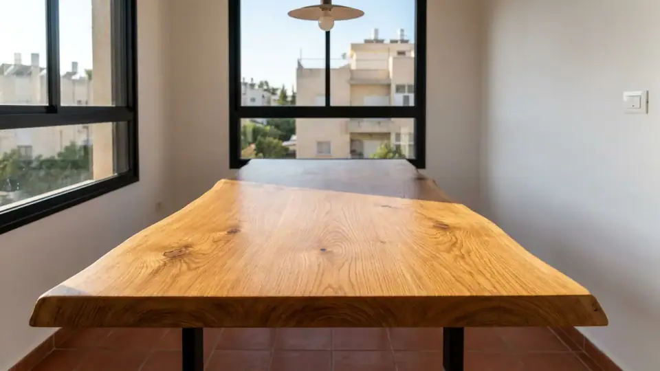 פלטת עץ אלון גושני לשולחן: מה משפיע על העלות?